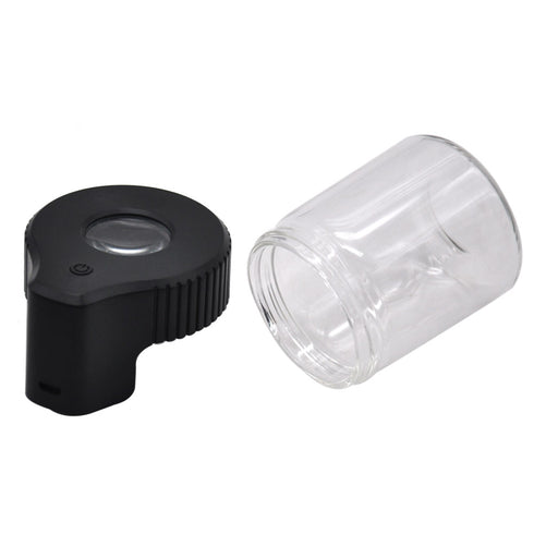Gordon Light-Up Led Storage Jar, Air Tight & Magnifying View Jar, Black Jar Lid, Rechargeable Glass Jar Container 155 ml